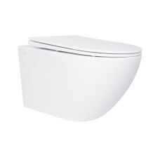 Унітаз підвісний Qtap Jay безобідковий з сідінням Soft-close QT07335176W