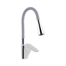 Змішувач для кухні Lidz Tani 007F3 з гнучким виливом (k40) LDTAN007F3GCR31869 Chrome/Grey