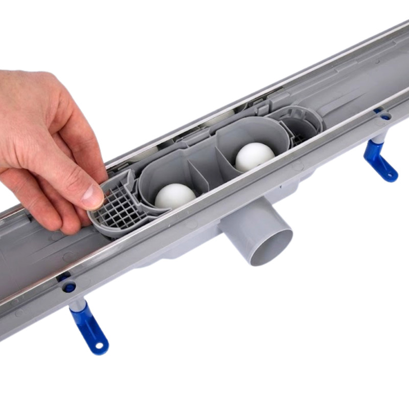 Трап Qtap Dry Tile304-600 лінійний з сухим закривом під плитку 600 мм