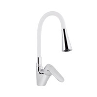 Змішувач для кухні Lidz Tani 007F3 з гнучким виливом (k40) LDTAN007F3WCR40423 Chrome/White