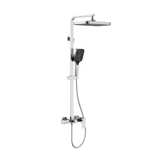Душова система для кабіни Qtap Capricorn на три споживачі (з виливом) 53103KNC Chrome
