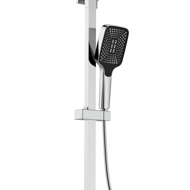 Душова система для кабіни Qtap Capricorn на три споживачі (з виливом) 53103KNC Chrome