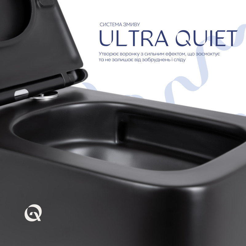 Унітаз підвісний Qtap Gemini безободковий з сидінням Soft-close QT2533076EUQMB