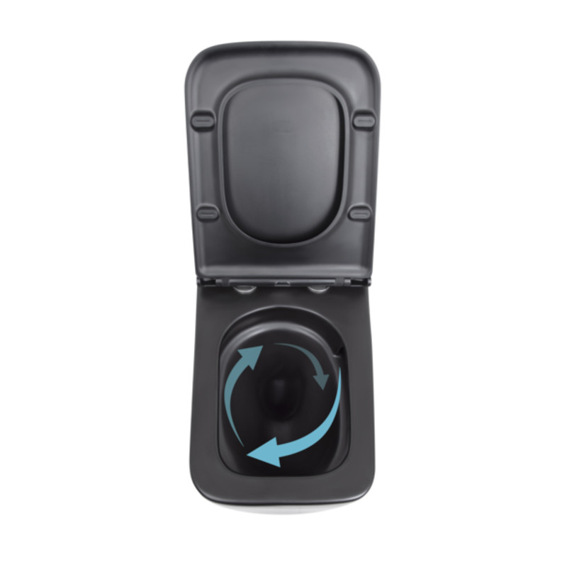 Унітаз підвісний Qtap Gemini безободковий з сидінням Soft-close QT2533076EUQMB