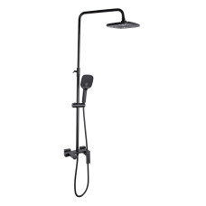 Душова система універсальна Qtap Gemini на три споживачі (з виливом) QTGEM111BLM45686 Black Matt