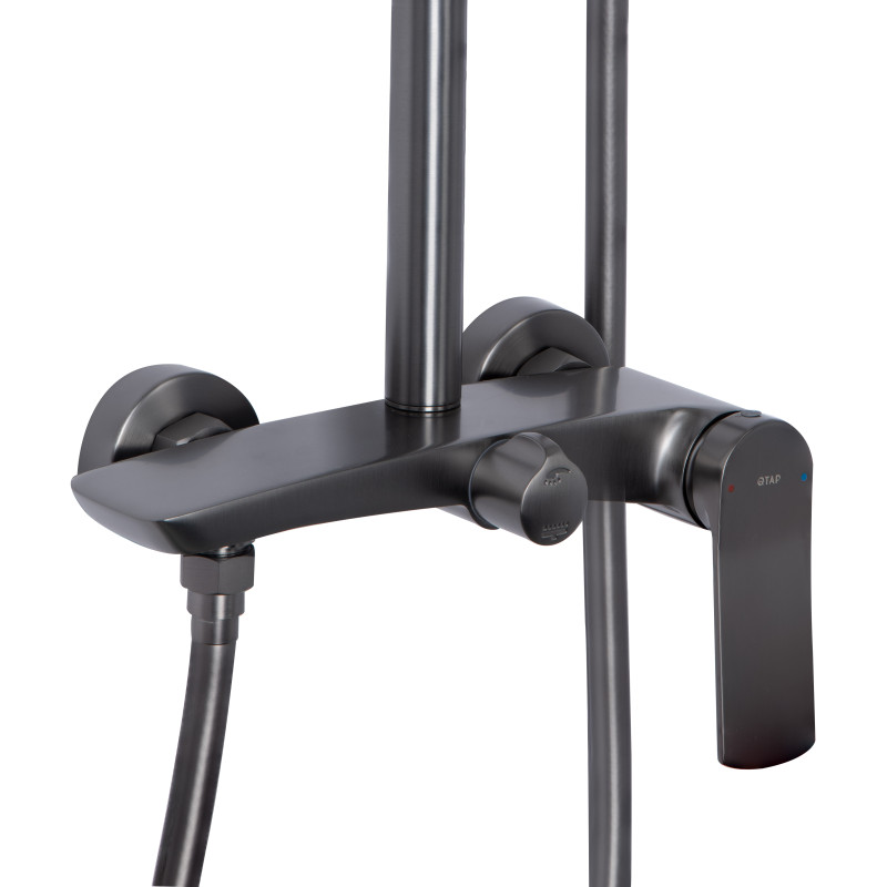 Душова система для душу Qtap Slavonice на два споживачі QTSLA110GMB45913 Gunmetal Black PVD