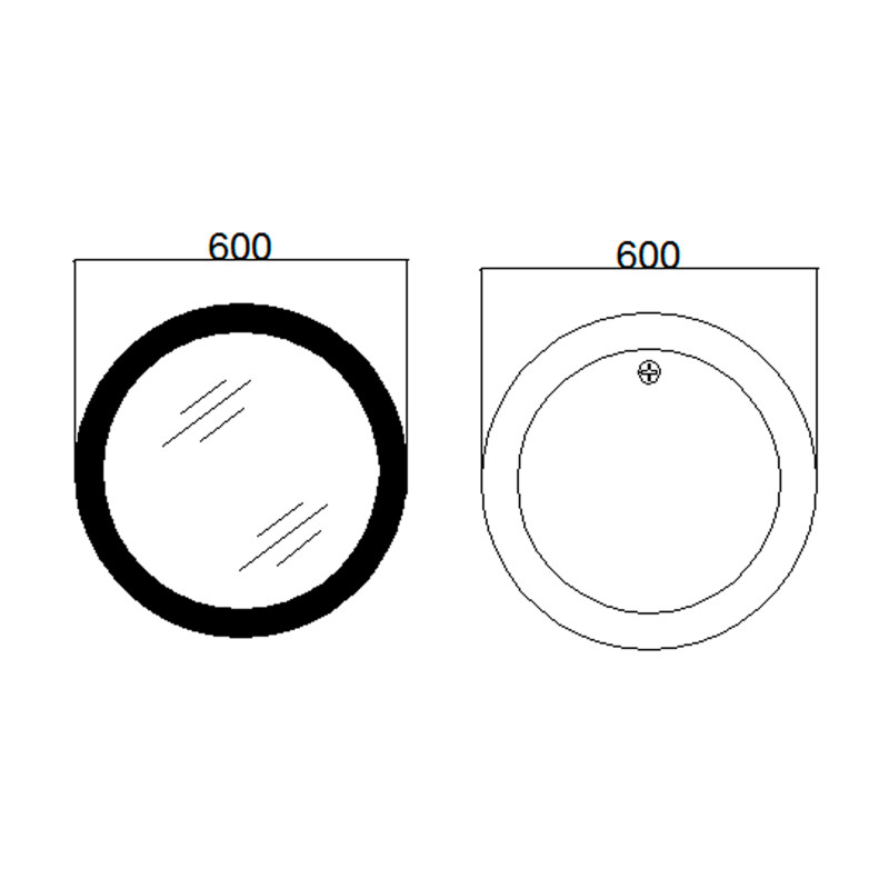 Дзеркало Qtap Taurus R600 з LED-підсвічуванням Touch, з антизапотіванням, з димером, рег. темп. кольору (3000-6500K) QT2478R607