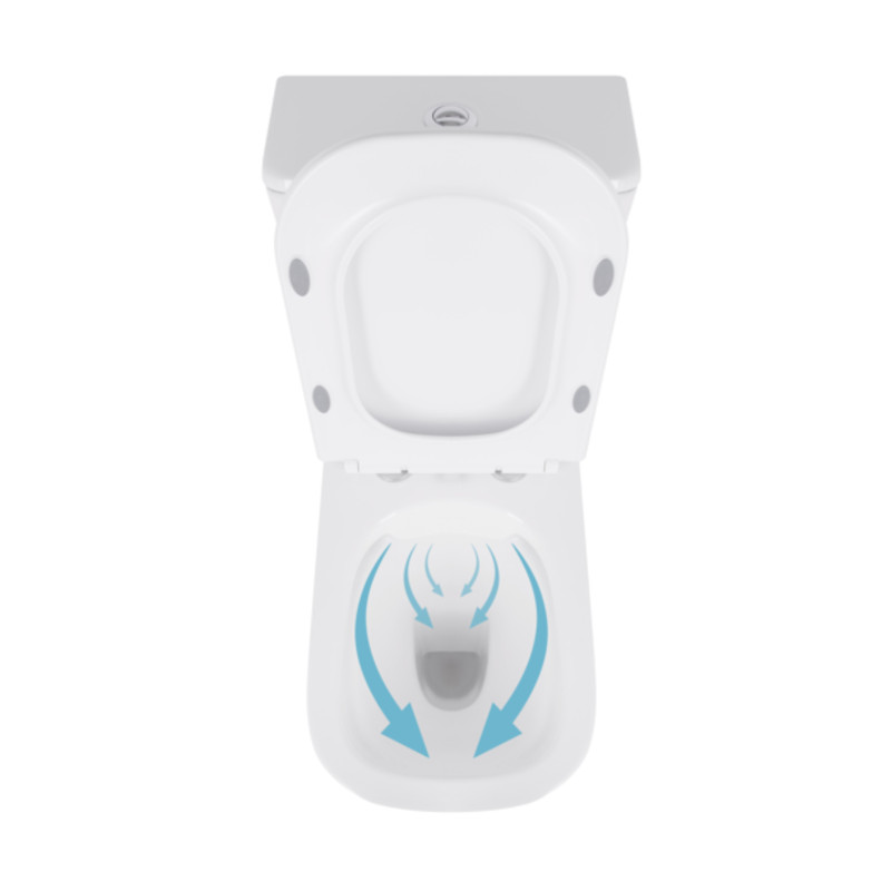Унітаз-компакт Qtap Presto Quadro безободковий з сидінням Soft-close QT24221215AW