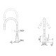 Змішувач для кухні Brinex Pure 015F3 з гнучким виливом   Nickel/Grey BRIPUR015F3NKG