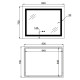 Дзеркало Lidz Kubis (KU1) 900х700 з LED-підсвічуванням Touch, з антизапотіванням, з димером, рег. яскравості LD78LF904907048451