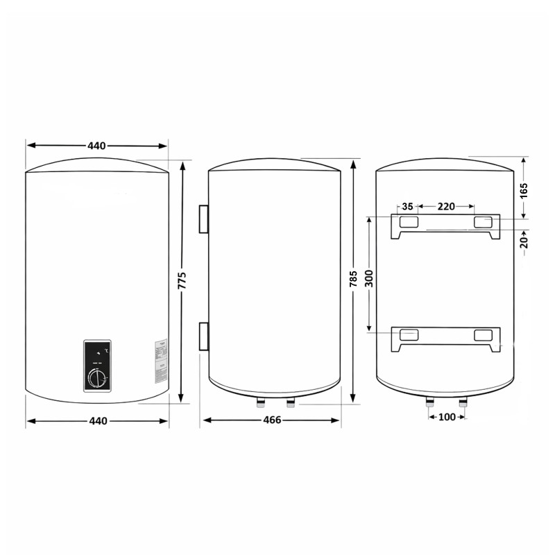 Водонагрівач електричний Thermo Alliance 80 л Black, вертикальний, сухий ТЕН 2,0 кВт D80V20J3(D)KВ