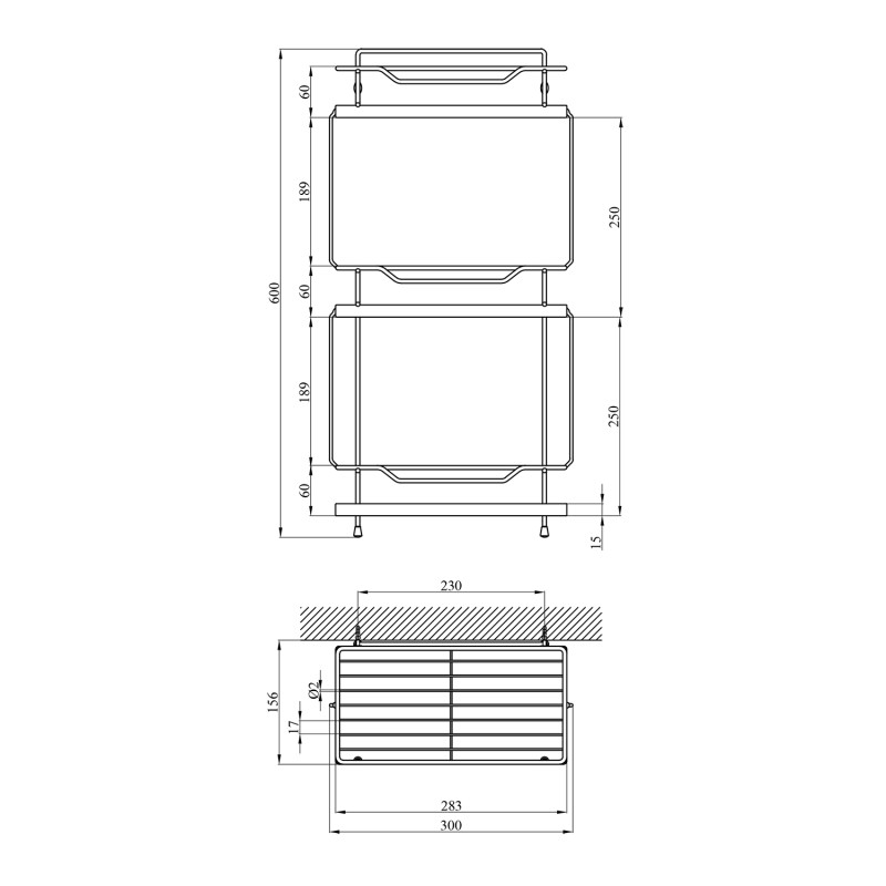 Полиця для ванної кімнати Kroner KRM Rizze - ACC330-3