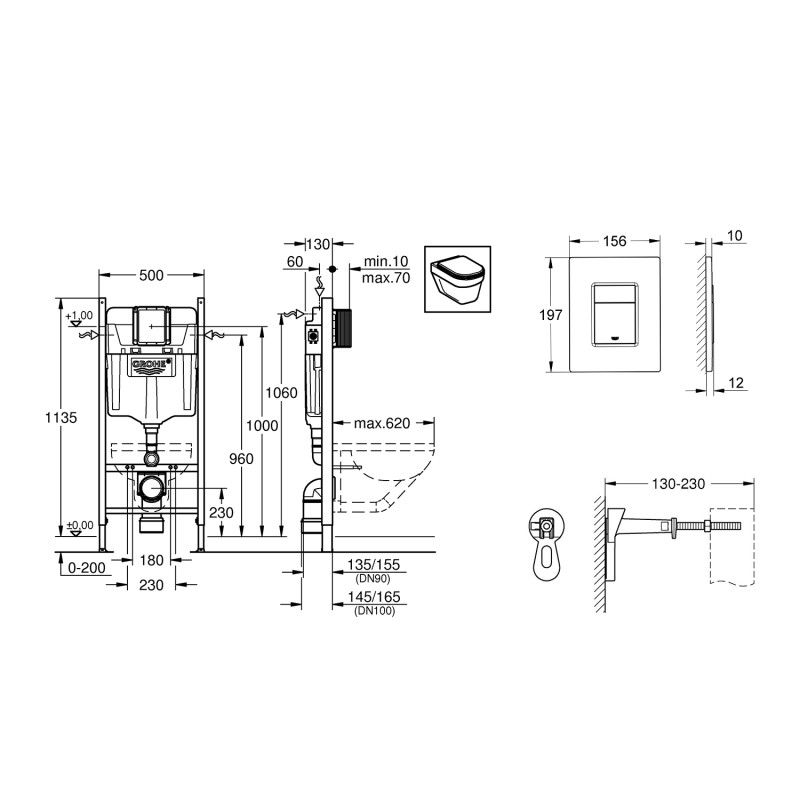 Інсталяція для унітаза Grohe Solido 3 в 1 3884966Q