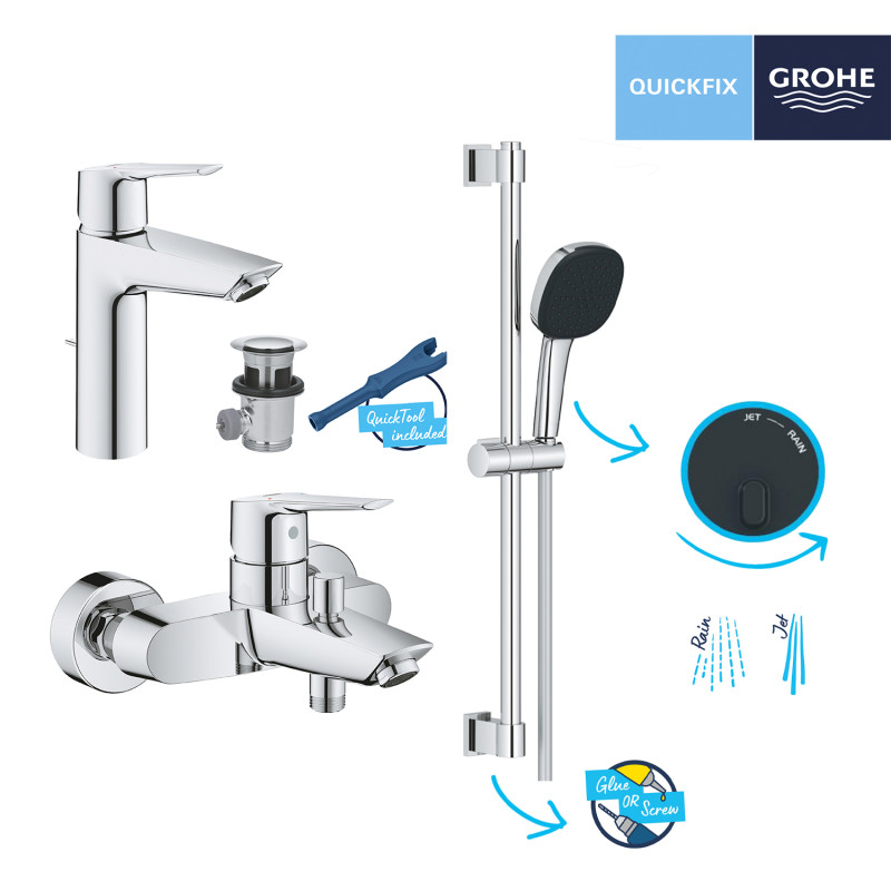 Комплект змішувачів для ванної кімнати Grohe QuickFix Start UA202301MQ