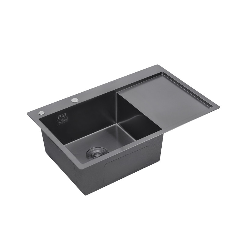 Кухонна мийка Kroner KRP Schwarze - 7849LHM PVD (3.0/1.0 мм)