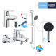 Набір змішувачів 3 в 1 для ванної кімнати Grohe QuickFix StartEdge S-Size UA202501SE