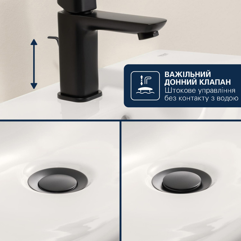 Змішувач для раковини Grohe QuickFix Dice M-Size 1018322430 з донним клапаном