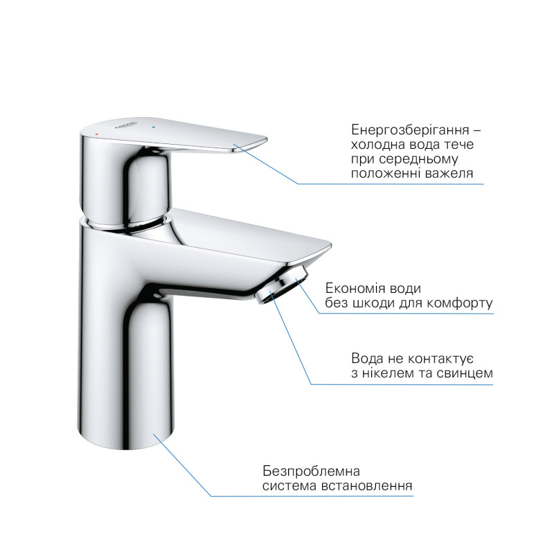 Набір змішувачів 3 в 1 для ванної кімнати Grohe QuickFix StartEdge S-Size UA202502SE