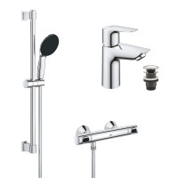 Набір змішувачів Grohe Quickfix термостат для душу з душовим гарнітуром Precision Flow THM та змішувач для раковини StartEdge S-Size UA202503TE