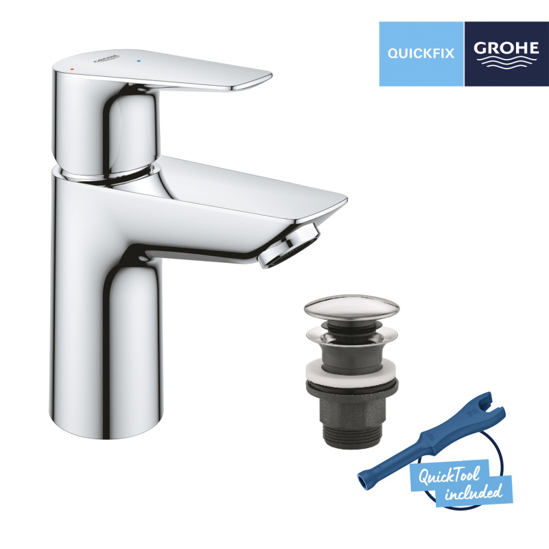 Набір змішувачів Grohe Quickfix термостат для душу з душовим гарнітуром Precision Flow THM та змішувач для раковини StartEdge S-Size UA202503TE