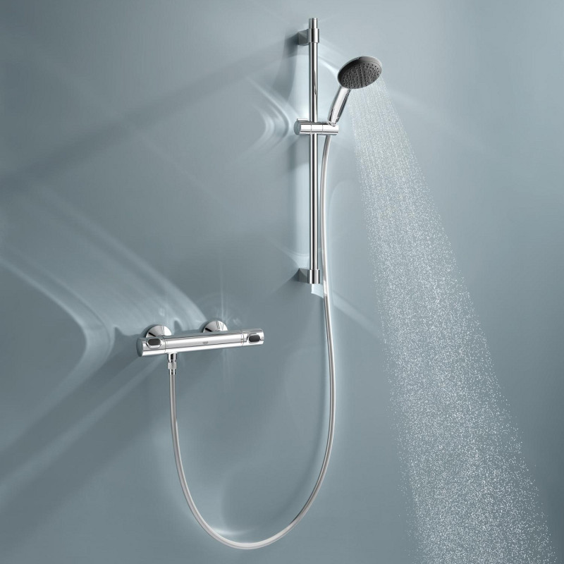 Набір змішувачів Grohe Quickfix термостат для душу з душовим гарнітуром Precision Flow THM та змішувач для раковини StartEdge S-Size UA202503TE