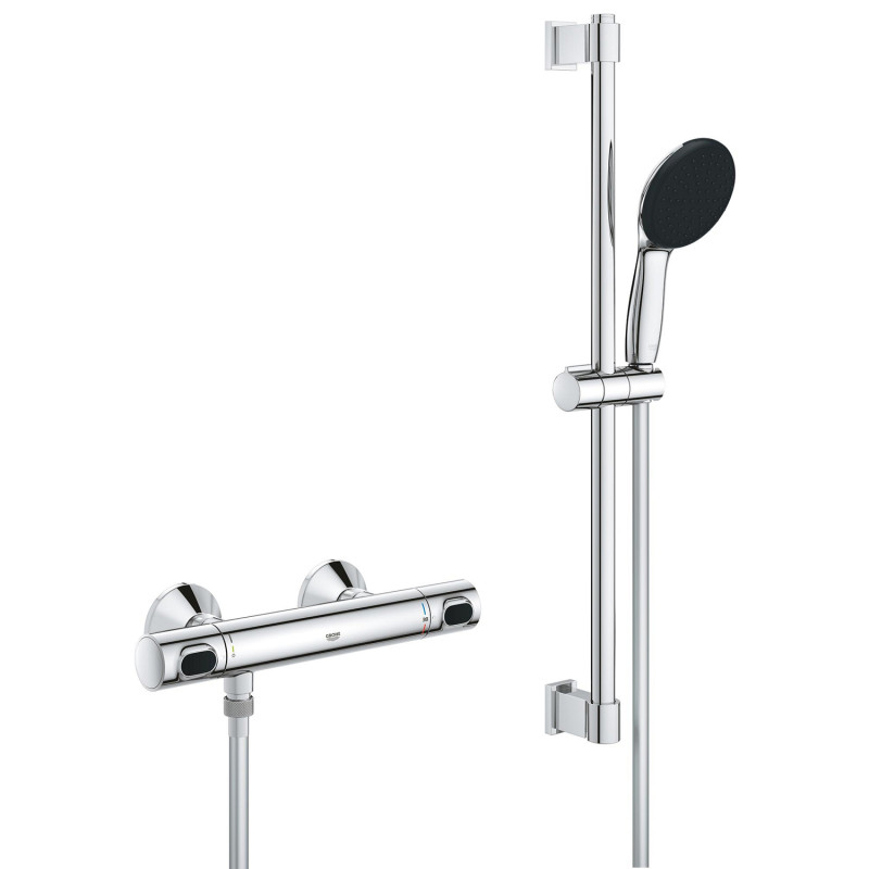 Набір змішувачів Grohe Quickfix термостат для душу з душовим гарнітуром Precision Flow THM та змішувач для раковини StartEdge S-Size UA202503TE