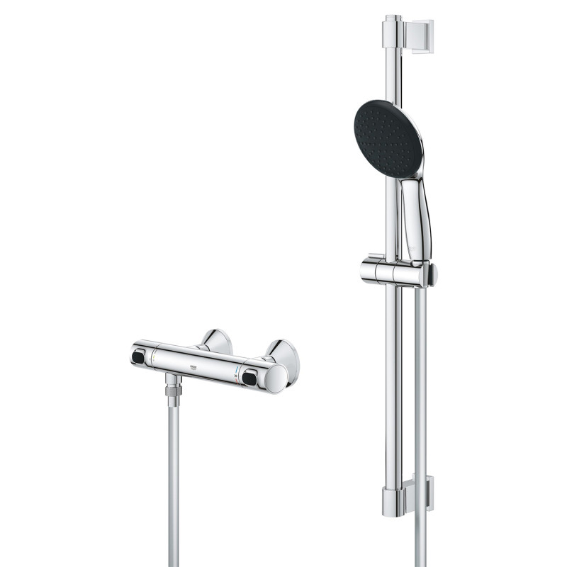 Набір змішувачів Grohe Quickfix термостат для душу з душовим гарнітуром Precision Flow THM та змішувач для раковини StartEdge S-Size UA202503TE