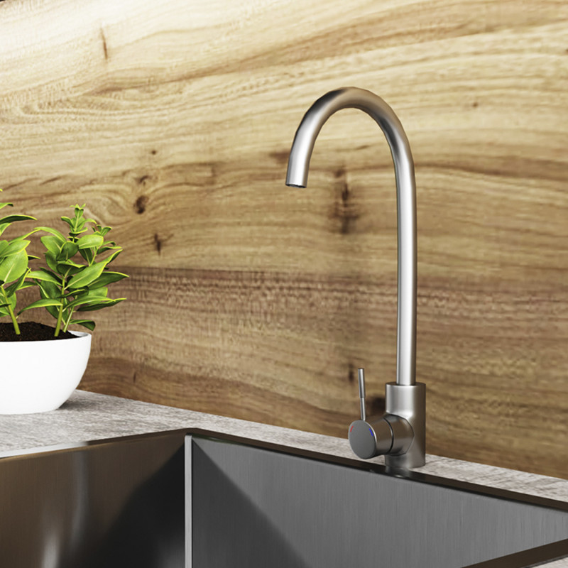 Комплект кухонна мийка Kroner Gebürstet-7848RHM + змішувач Edelstahl Klassisch-ESG035 + дозатор Spender-016