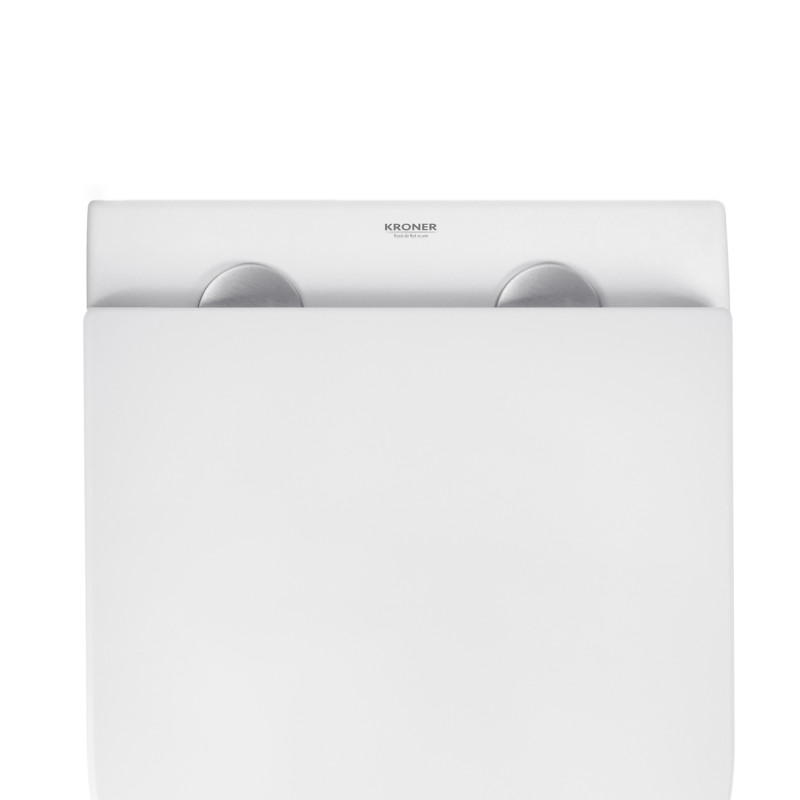Унітаз підвісний безобідковий Kroner Harz WHI493736 RIMLESS з сидінням Slim Duroplast / Soft-close / Quick relase (KH493736WHIR)