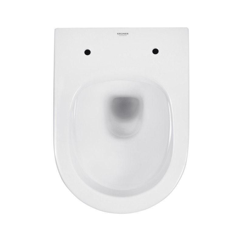 Унітаз підвісний безобідковий Kroner Harz WHI493736 RIMLESS з сидінням Slim Duroplast / Soft-close / Quick relase (KH493736WHIR)