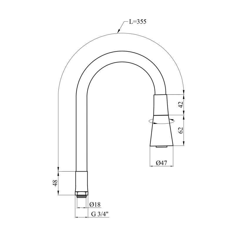 Вилив для змішувача гнучкий Kroner KRM - C8031RED