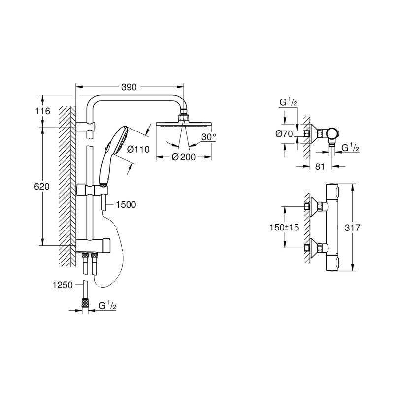 Змішувач термостатичний для душу Grohe QuickFix Precision Flow UA202908TR