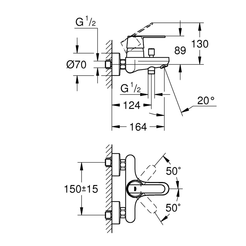 Змішувач для ванни Grohe QuickFix Get 32887000
