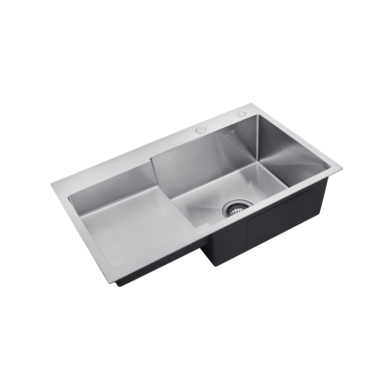 Комплект кухонна мийка Kroner Gebürstet-7848RHM + змішувач Edelstahl Klassisch-ESG035 + дозатор Spender-016