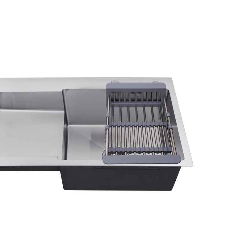 Комплект кухонна мийка Kroner Gebürstet-7848RHM + змішувач Edelstahl Klassisch-ESG035 + дозатор Spender-016